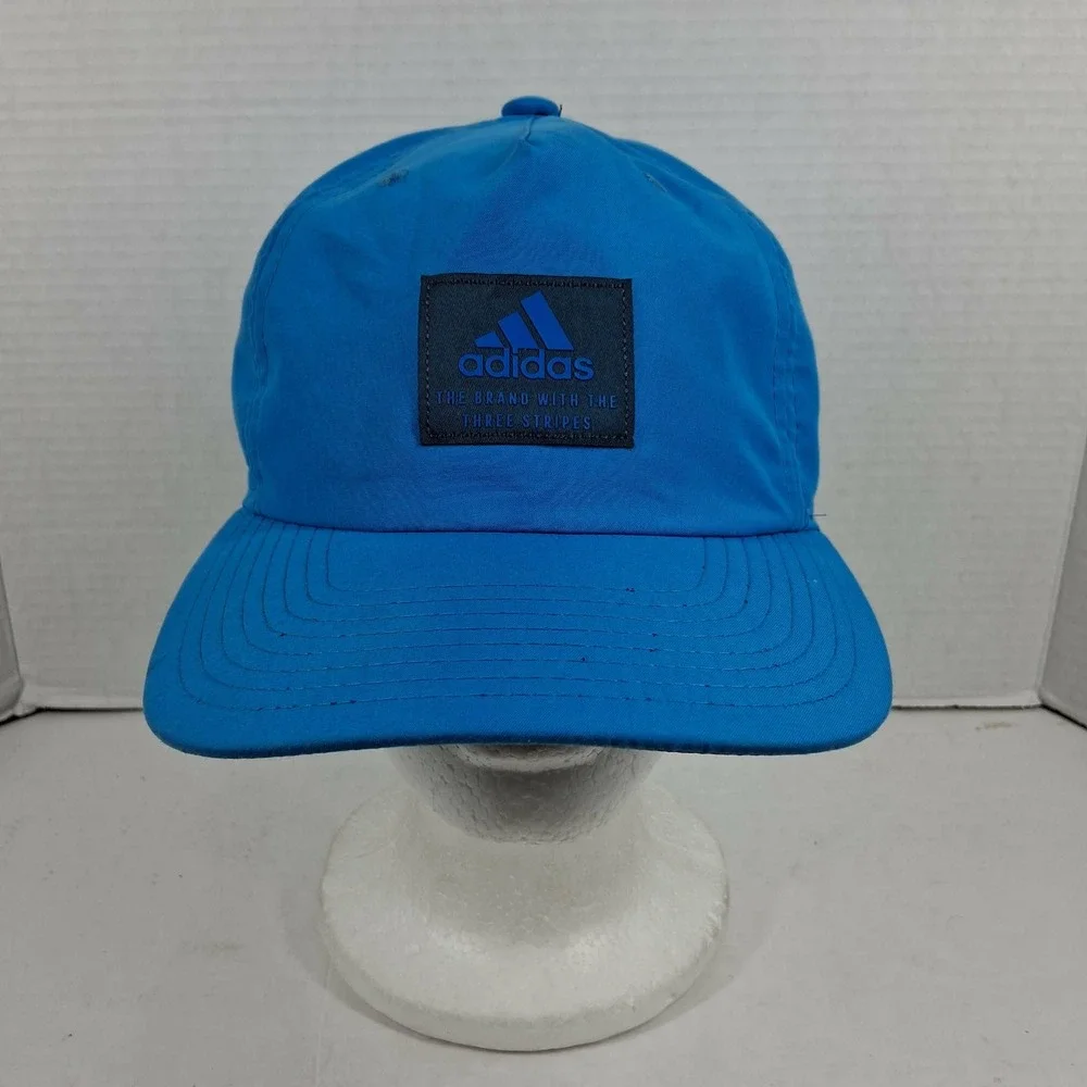 Adidas Fairway‎ Collection Blue Golf Hat Adjustable Strapback Three Stripes Cap